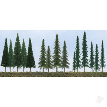 JTT Pine Conifer Spruce, 2.5in to 6in, N to HO-Scale, (45 per pack) 92117