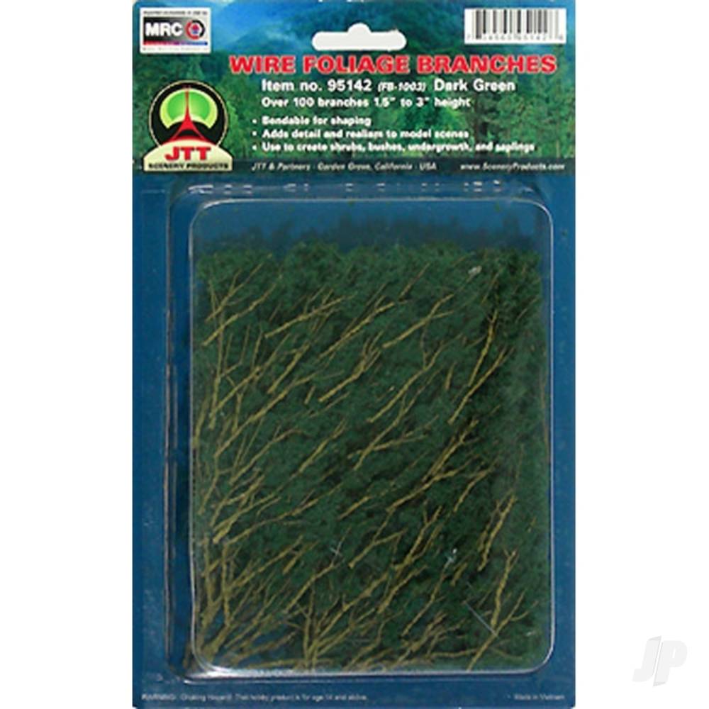 JTT Dark Green Branches, 1.5in to 3in, (60 per pack) 95520