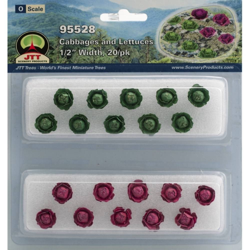 JTT Cabbage & Lettuce, 1/2in width, O-Scale, (20 per pack) 95528