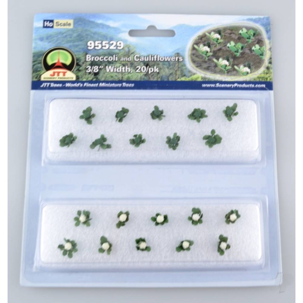 JTT Broccoli & Cauliflower, 3/8in width, HO-Scale, (20 per pack) 95529