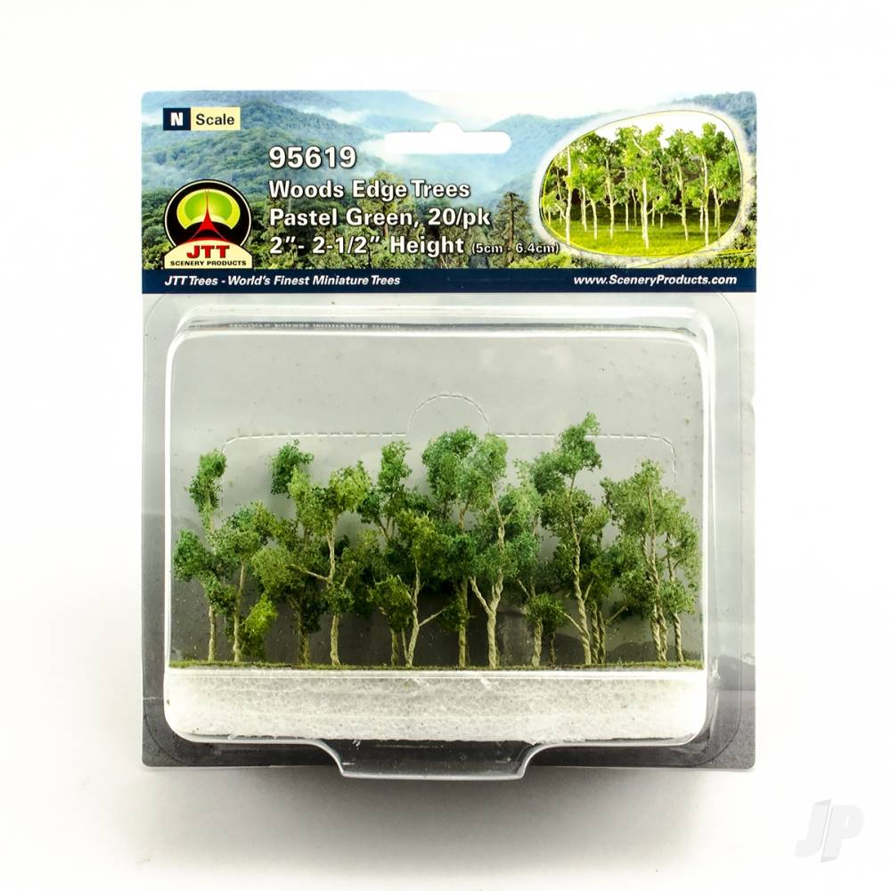 JTT Woods Edge Trees, Pastel Green, N-Scale, (20 per pack) 95619