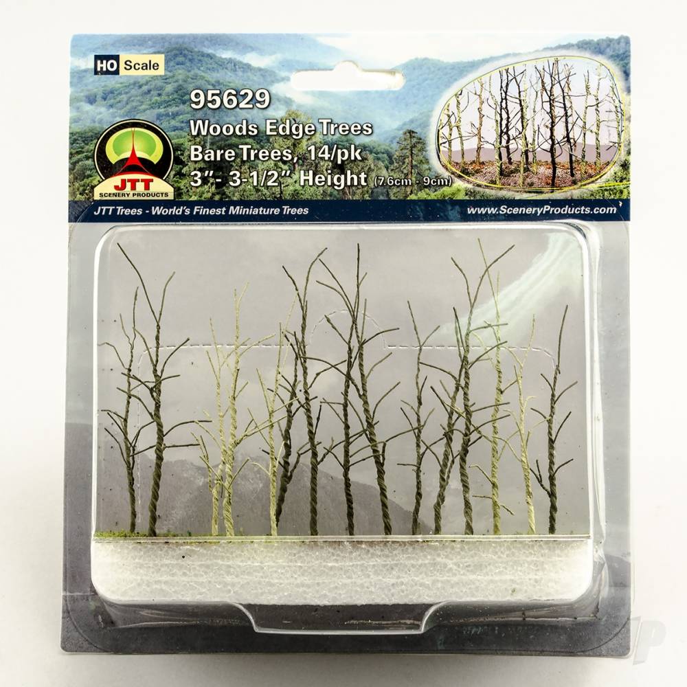 JTT Woods Edge Trees, Bare Green, HO-Scale, (14 per pack) 95629