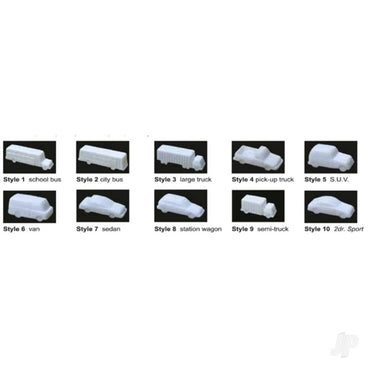 JTT Mixed Styles, White, 1/16in=1'-0in 1:200, (10 per pack) 97004