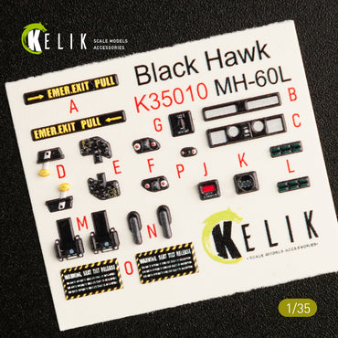 Kelik K3D35010 1:35 Sikorsky MH-60L Black Hawk interior