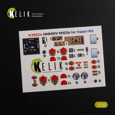 Kelik K3D35024 1:35 "HUMVEE" HMMWV M1036 TOW Desert version Interior 3D Decal