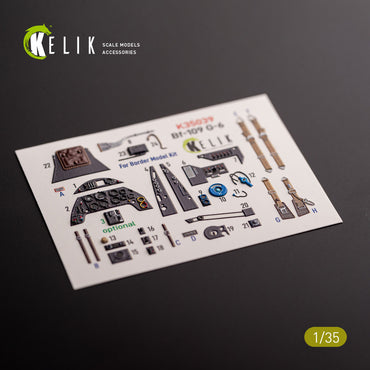 Kelik K3D35039 1:35 Messerschmitt Bf-109G-6 interior 3D-decals