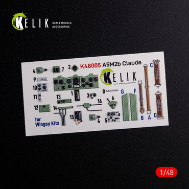 Kelik K3D48005 1:48 Mitsubishi A5M2B Claude interior