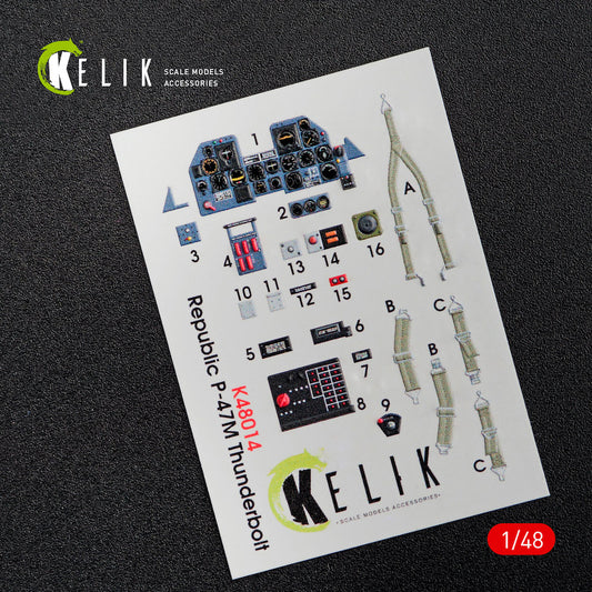 Kelik K3D48014 1:48 Republic P-47M Thunderbolt interior