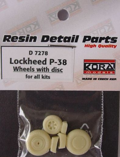 Kora KORAD7278 1:72 Wheels with disc for Lockheed P-38