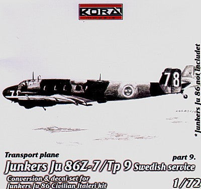 Kora KORC7235 1:72 Junkers Ju-86Z-7/Tp 9 Swedish service Part 9