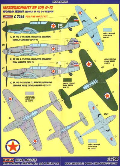 Kora KORC7266 1:72 Messerschmitt Bf-109G-12 Conversion set for the Bf-109G-6