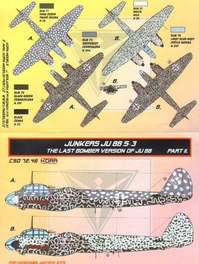 Kora KORCS7246 1:72 Junkers Ju-88 S-3 Conversion set & decal