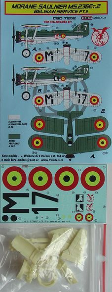 Kora KORCS7252 1:72 Morane-Saulnier MS.236 ET.2 Belgium conversion set II