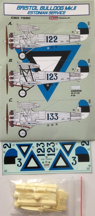 Kora KORCSD7280 1:72 Bristol Bulldog Mk.II Estonia Service conversion set decals