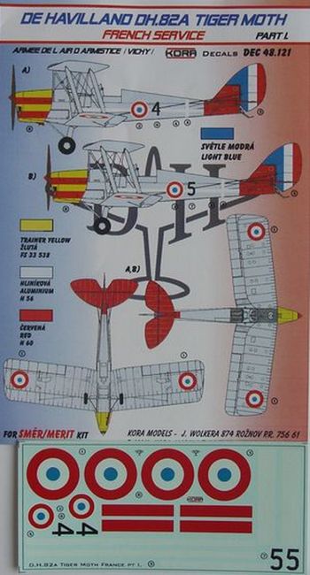 Kora KORD48121 1:48 de Havilland DH.82A Tiger Moth