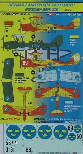 Kora KORD48126 1:48 de Havilland DH.82A Tiger Moth