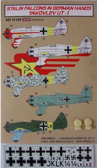 Kora KORD72234 1:72 Stalin Falcons in German Hands Yakovlev UT-1