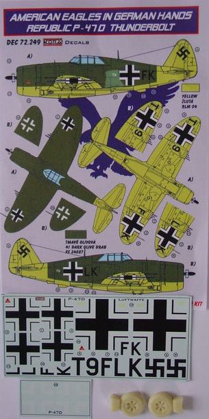 Kora KORD72249 1:72 American Eagles in German Hands Republic P-47D Thunderbolt
