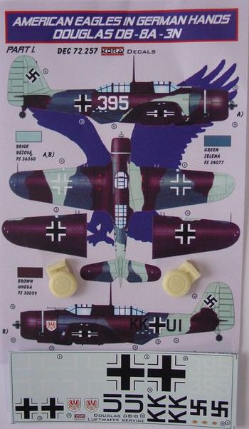 Kora KORD72257 1:72 American Eagles in German Hands Douglas DB-8A-3N