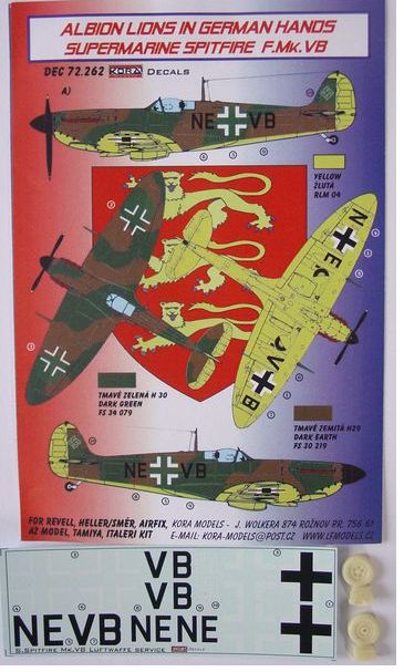 Kora KORD72262 1:72 Albion Lions in German Hands Supermarine Spitfire Mk.VB