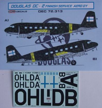 Kora KORD72313 1:72 Douglas DC-2 Finnish Service