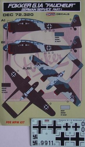 Kora KORD72320 1:72 Fokker G.1A 'Faucheur' German