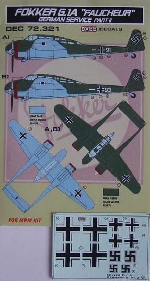 Kora KORD72321 1:72 Fokker G.1A 'Faucheur' German