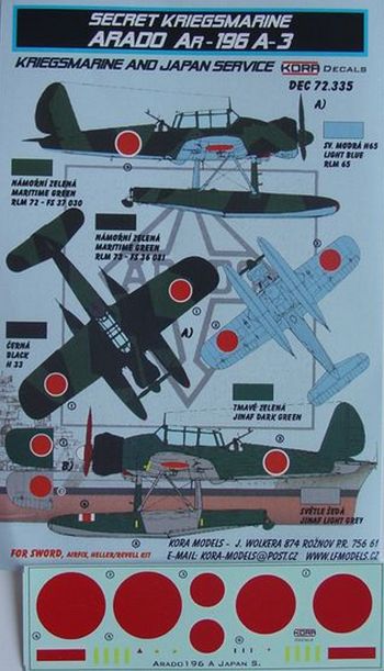 Kora KORD72335 1:72 Arado Ar-196A-3