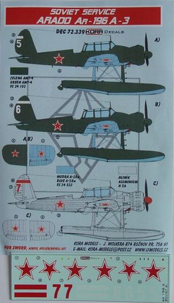 Kora KORD72339 1:72 Arado Ar-196A-3