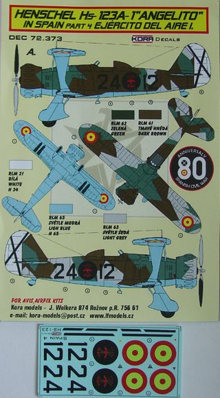 Kora KORD72373 1:72 Henschel Hs-123A-1 'Angelito' in Spain Vol.4