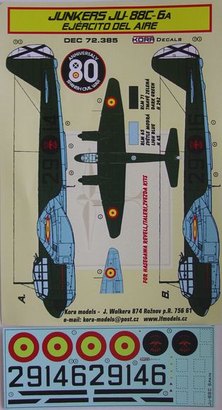 Kora KORD72385 1:72 Junkers Ju-88C-6A Ejercito Del Aire