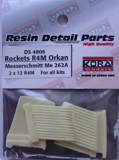 Kora KORDS4806 1:48 R4M Orkan with racks for Messerschmitt Me-262A 2x 12 rockets