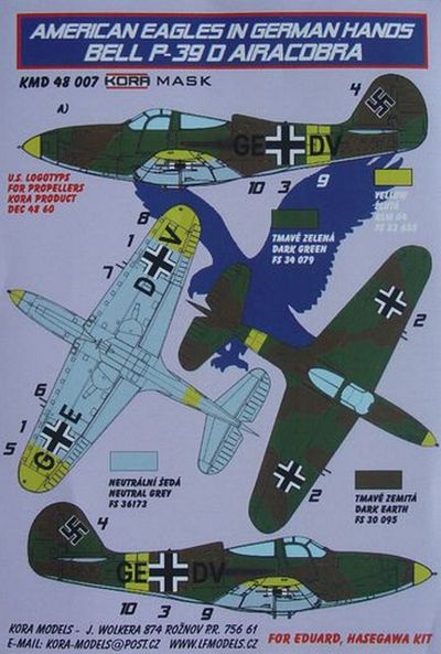 Kora KORMD48007 1:48 American Eagles in German hands Bell P-39D Airacobra
