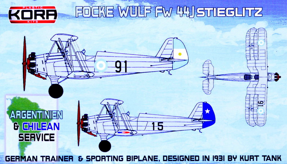 Kora KPK72092 1:72 Focke-Wulf Fw-44J Stieglitz Argentinian & Chilean Service