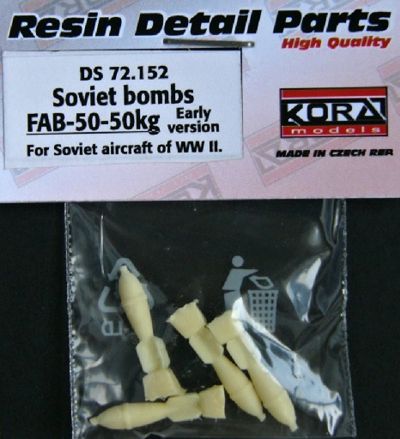Kora KORS72152 1:72 Soviet bombs WWII AO-50-50kg