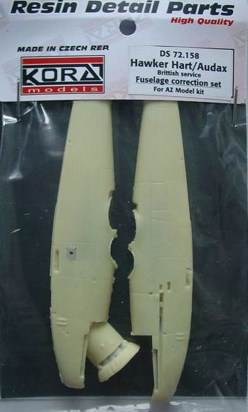 Kora KORS72158 1:72 Hawker Hart/Audax Correction Fuselage Set