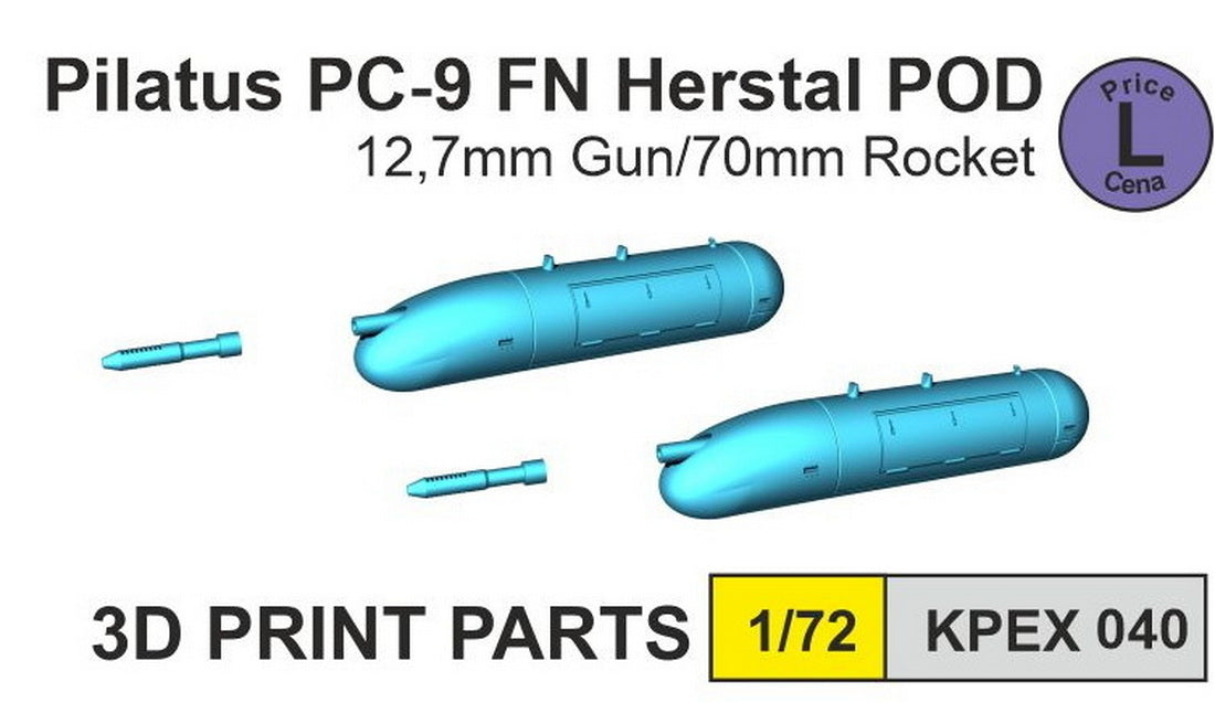 KP KPEX7240 Pilatus PC-9 FN Herstal Pod 12.7mm/70mm Mask 1:72