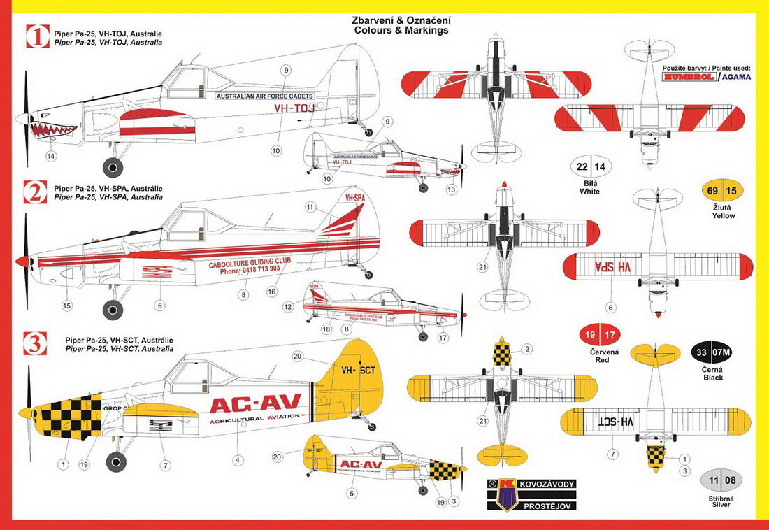Kovozavody Prostejov KPM72125 1:72 Piper PA-25 'Pawnee over Australia'