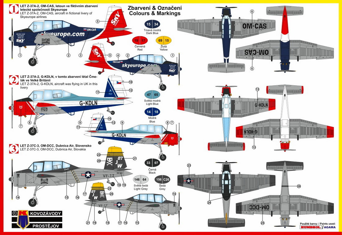 Kovozavody Prostejov KPM72130 1:72 Let Z-37A-2 Cmelak "Two-seater"
