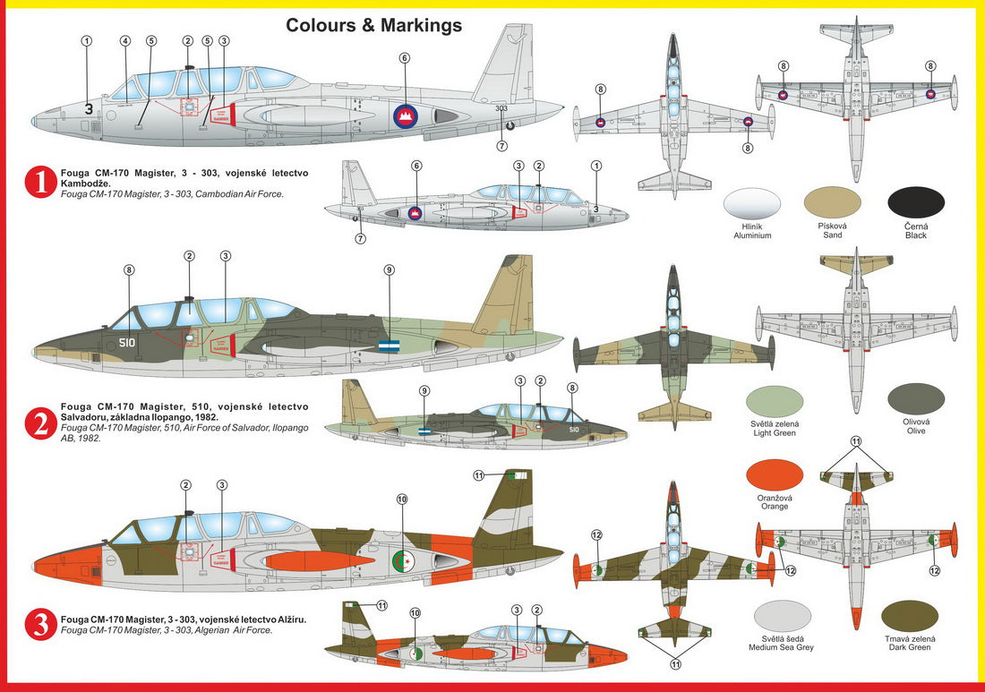 KP KPM72244 Fouga CM.170 Magister African & American Services 1:72
