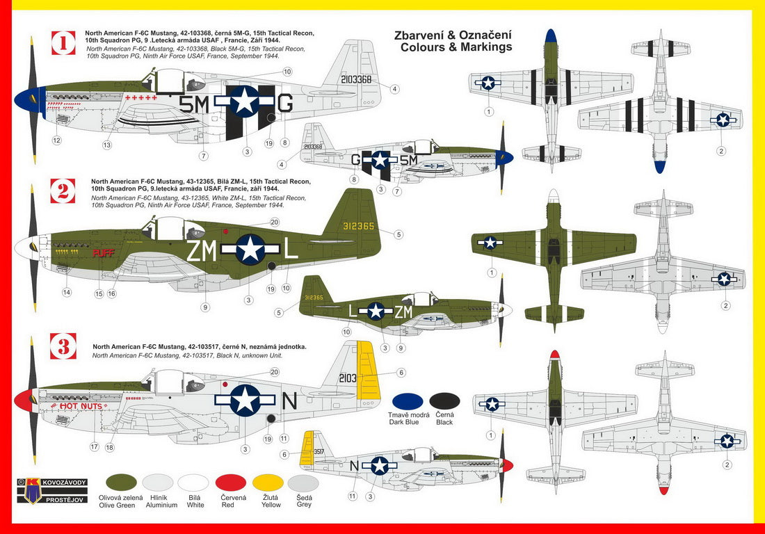 KP KPM72248 North-American F-6C Recce Mustang Malcolm Hood 1:72