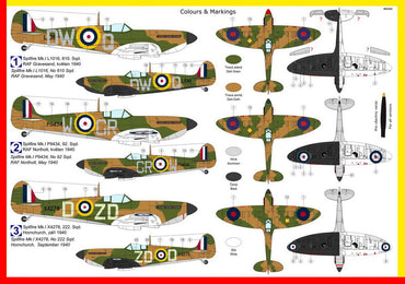 KP KPM72263 Spitfire Mk.IA Black & White Scheme 1:72