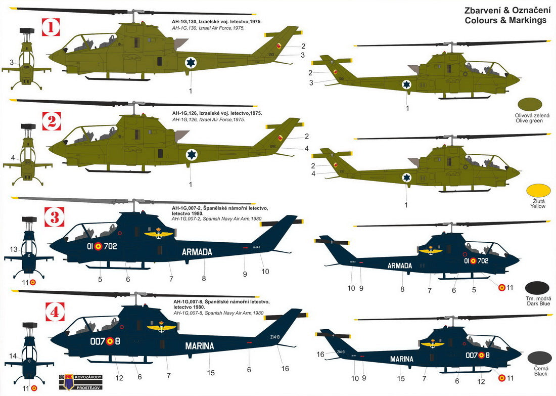 KP KPM72380 Bell AH-1G Huey Cobra International New Canopy 1:72