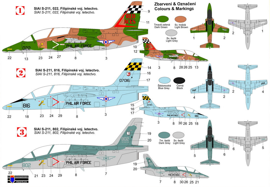 Kovozavody Prostejov KPM72405 1:72 SIAI S-211 'Philippine AF' re-box, new decals