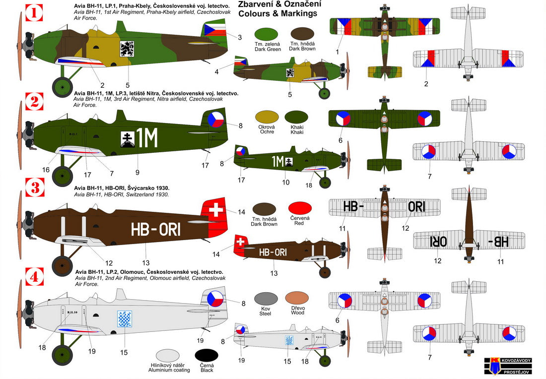Kovozavody Prostejov KPM72415 1:72 Avia BH-11 'Boska' re-box, new decals