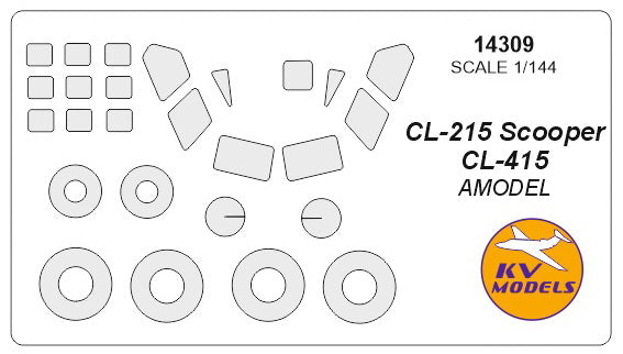 KV Models KV14309 Canadair CL-215/415 Canopy & Wheel Masks 1:144