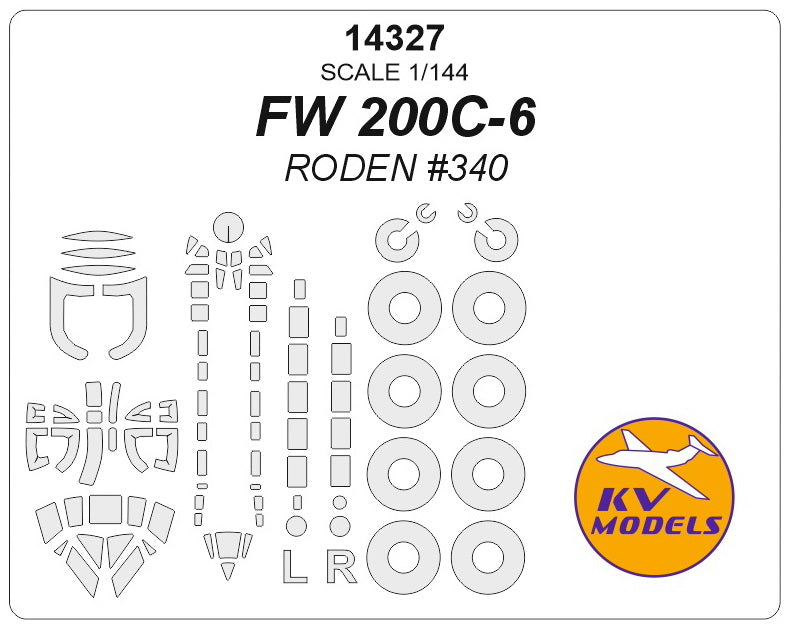KV Models KV14327 1:144 Focke-Wulf Fw-200C-4 wheels and canopy frame paint masks