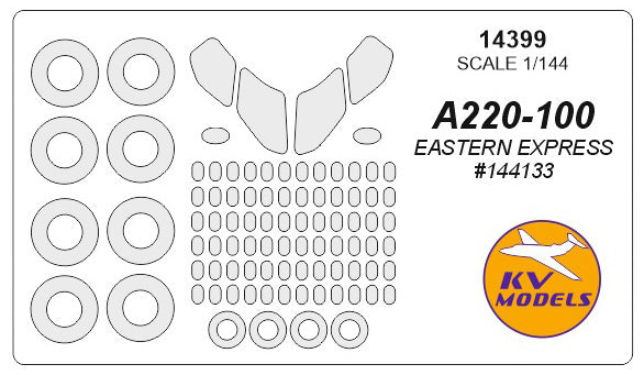 KV Models KV14399 Airbus A220-100 Canopy & Wheel Masks 1:144