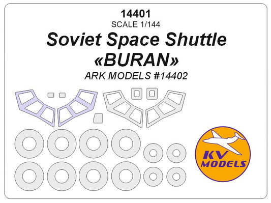 KV Models KV14401 Space Shuttle Buran Canopy & Wheel Masks 1:144