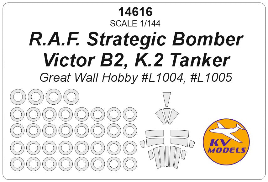KV Models KV14616 1:144 Handley-Page Victor B.2 wheels & canopy masks